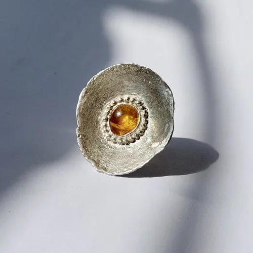 Amber - Zilveren ring met Barnsteen