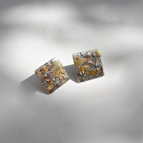 Belleza - Zilveren oorstekers met goud