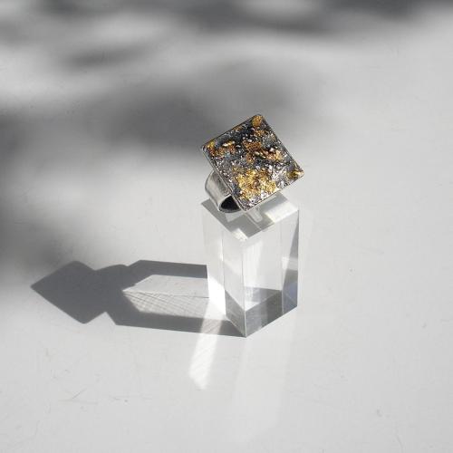 Belleza - Zilveren ring met goud