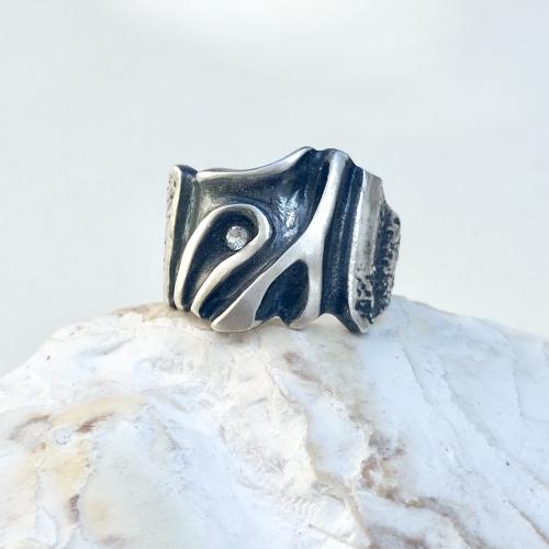 Caudal - Unieke grove zilveren ring