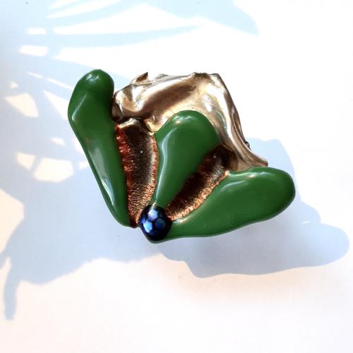 Celesta - Zilveren hanger met groen glas