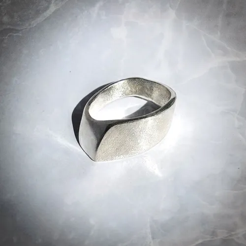 Contrasto - Strak modern ontwerp zilveren ring