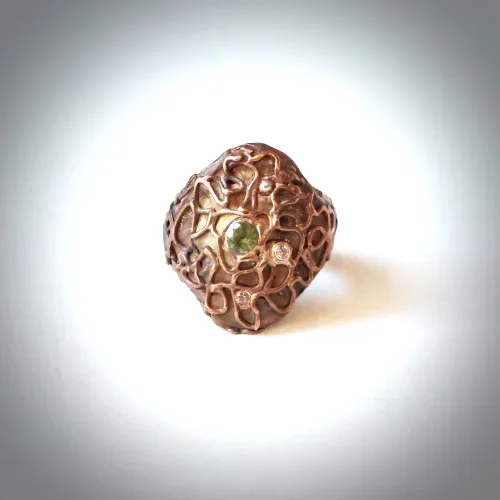 Copper Magic lV - Koperen  ring met Peridot