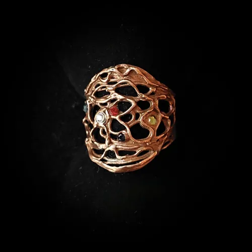 Copper Magic I  - Opengewerkte koperen statement ring