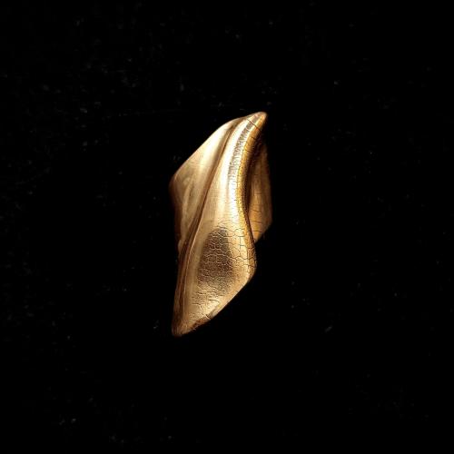 Cuero - Goudkleurige statement design ring
