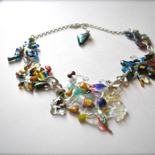 Ethos - Zilveren ketting met fused glass