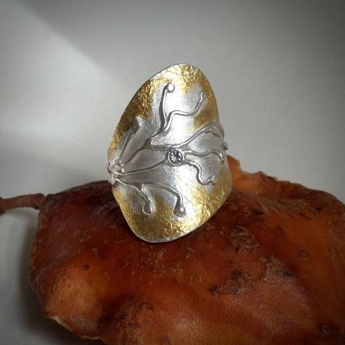 Floresta Madeira - Zilveren ring met 24 krt goud