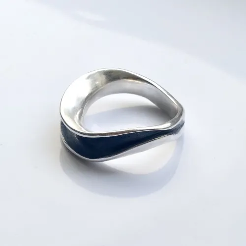 Flow - Moderne design zilveren ring