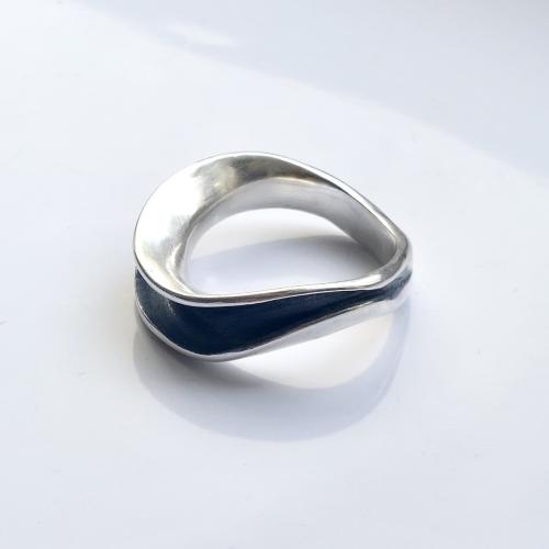 Flow - Moderne design zilveren ring