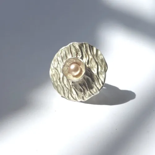 Flusso - Zilveren ring met parel