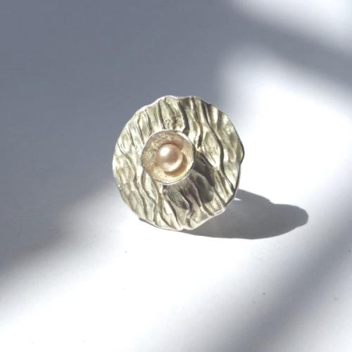 Flusso - Zilveren ring met parel