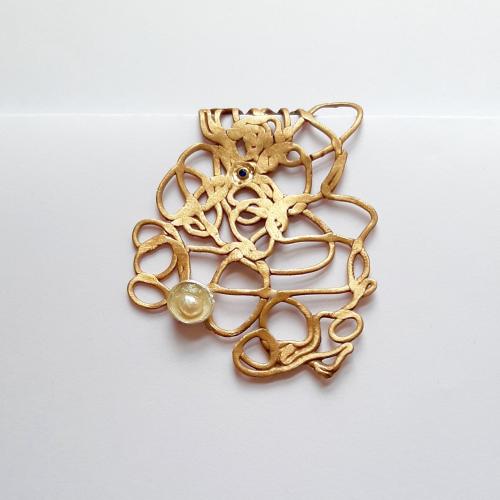 Foliage - Goudkleurige broche