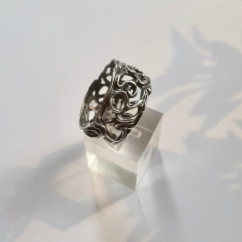 Franqueza 4 - Opengewerkte stoere zilveren ring