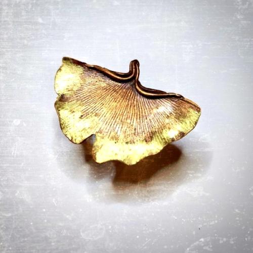 Ginkgo - Broche koper en goud