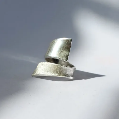 Insieme II - Zilveren organische design ring