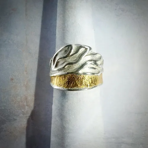 Laurissilva - Zilveren ring - 24 krt goud