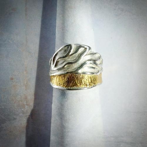 Laurissilva - Zilveren ring - 24 krt goud