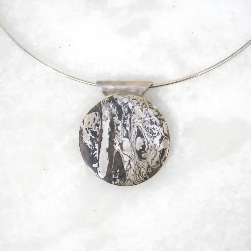 Lunagane - Opvallende hanger - Mokume Gane