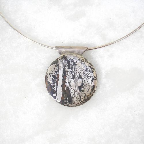 Lunagane - Opvallende hanger - Mokume Gane