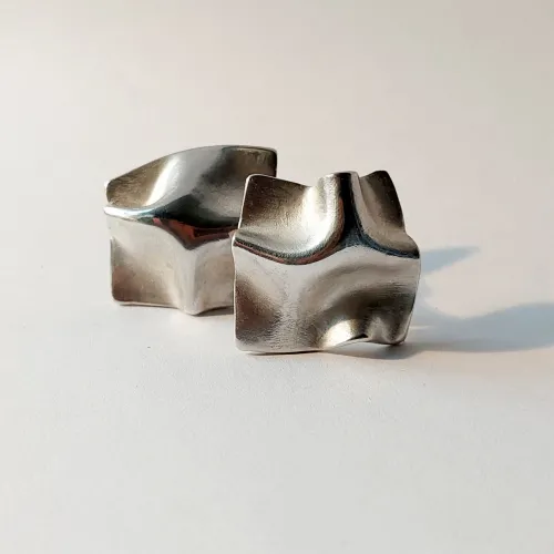 Mares II  - Zilveren designoorbellen met clips