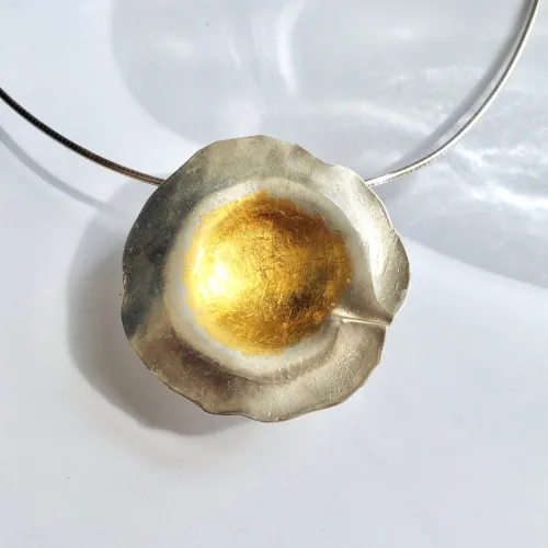 Morning Glory - Zilveren hanger met 24 krt goud verguld