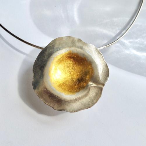 Morning Glory - Zilveren hanger met 24 krt goud verguld