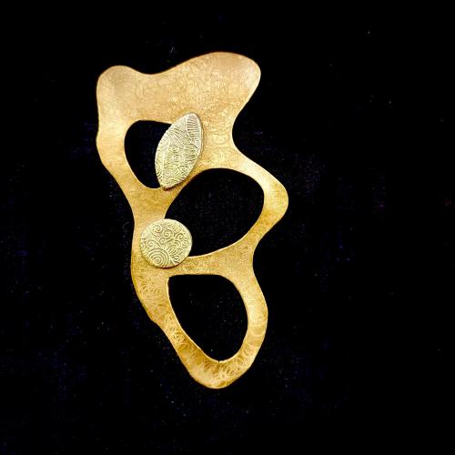 Movimiento - Goudkleurige design broche