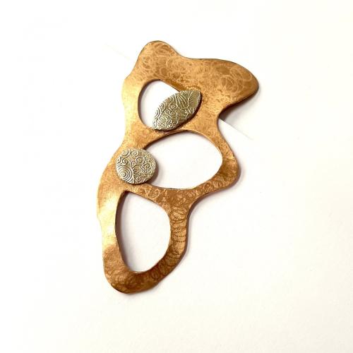 Movimiento - Goudkleurige broche