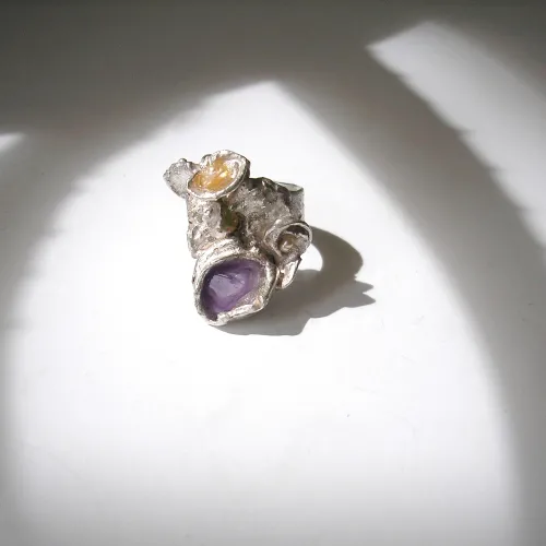 Mystère - Zilveren ring met Amethist