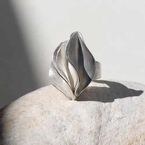 Passion lll - Zilveren organische designring