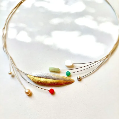 Primavera - Uniek zilveren statement asymmetrisch collier
