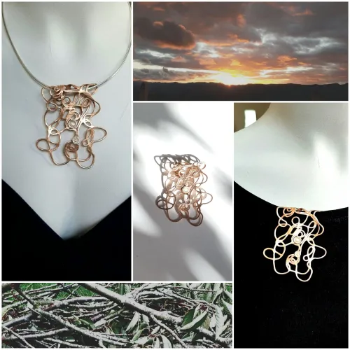 Ramillas - Broche/hanger goudkleurig brons