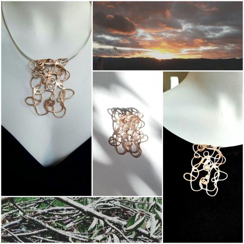 Ramillas - Broche/hanger goudkleurig brons