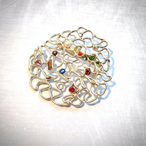 Siguna - Zilveren filigrain broche