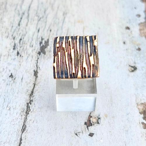 Square - Grote vierkante goudkleurige designring