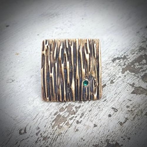 Square Grande - Goudkleurige vierkante stoere ring