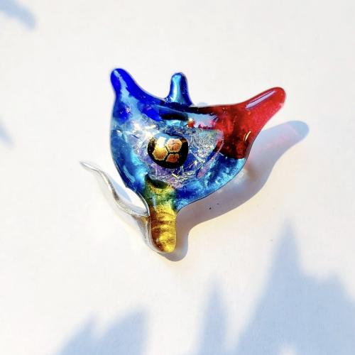 Tulipa - Broche Glas met zilver